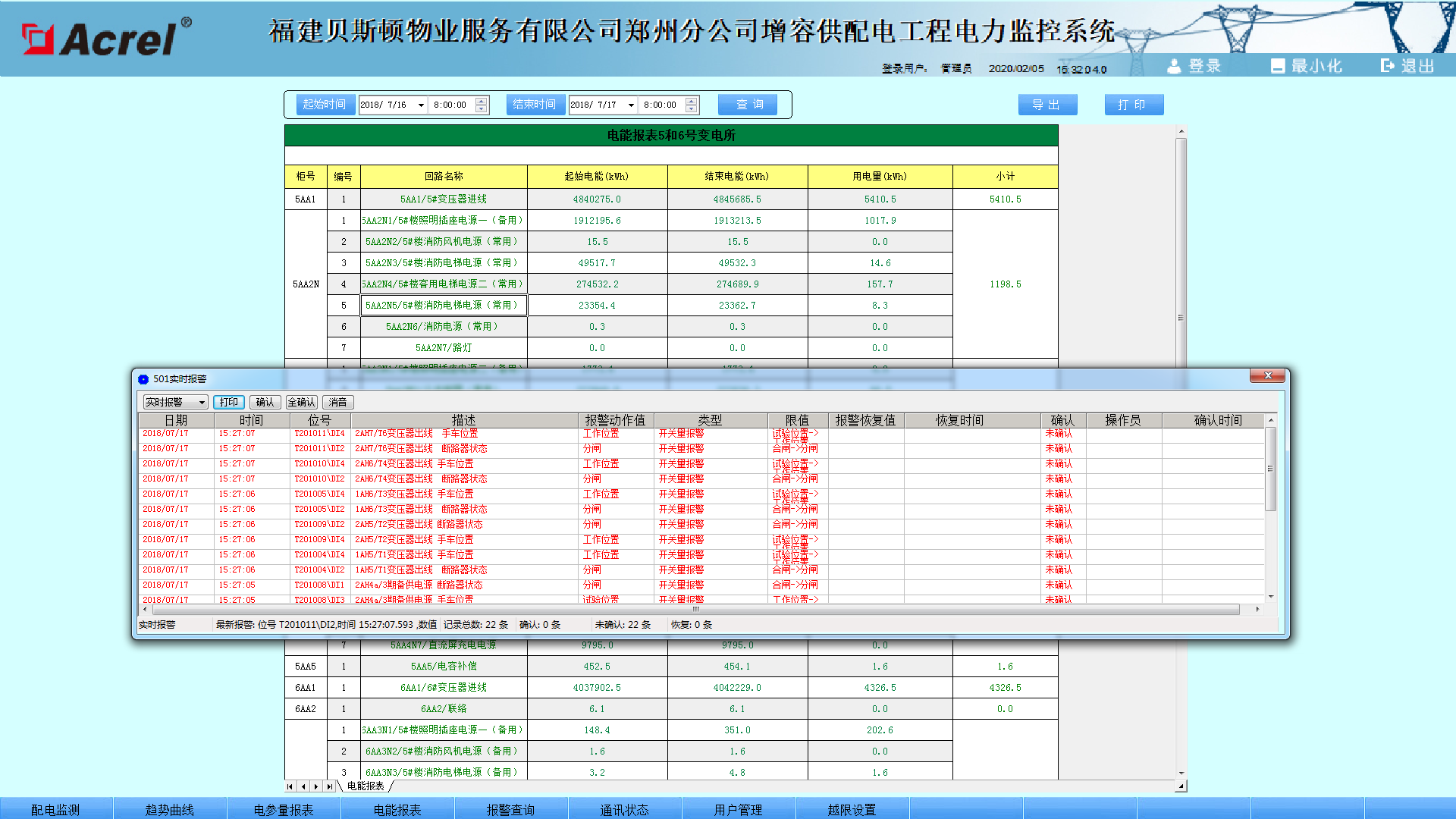 Acrel-2000电力监控系统在福建贝斯顿物业服务有限公司郑州分公司项目的应用